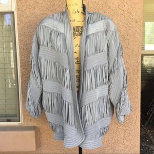Vintage 💯% Silk Ruched Grey Jacket from Hong Kong